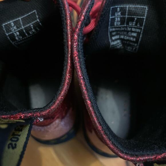 Dr Martens Red Glitter Flame 1460 Pascal Boots - Picture 5 of 7